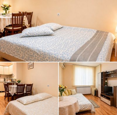 Living room with kitchenette